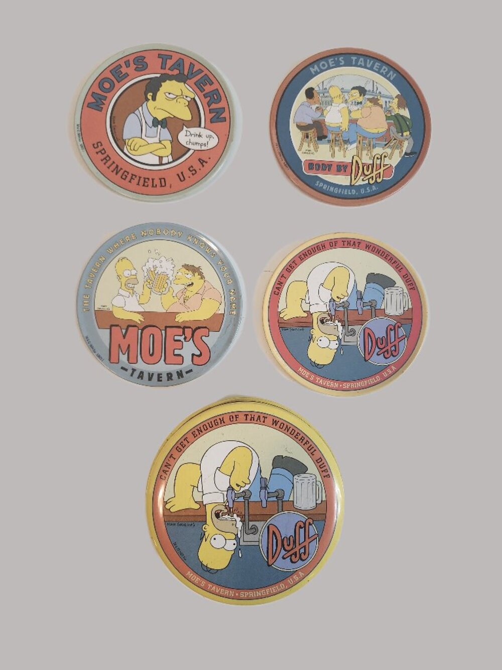 Simpsons Moe’s Tavern Coaster Set – 4 Collectible Coasters + Tin – Duff Beer